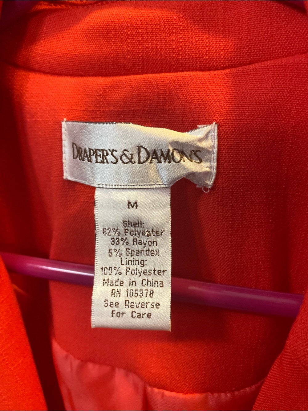 Drapers and Damons Cherry Red Single-Button Blazer - Picture 4 of 5